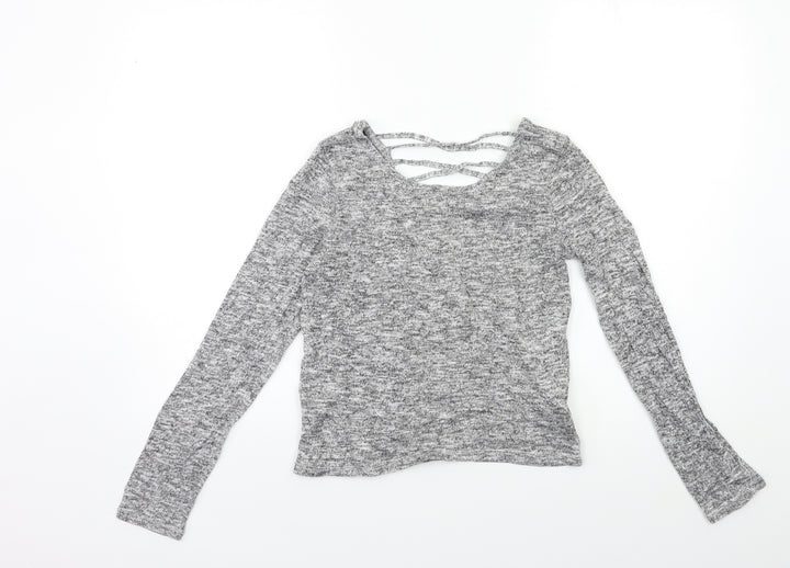 H&M Womens Grey  Knit Pullover Jumper Size M