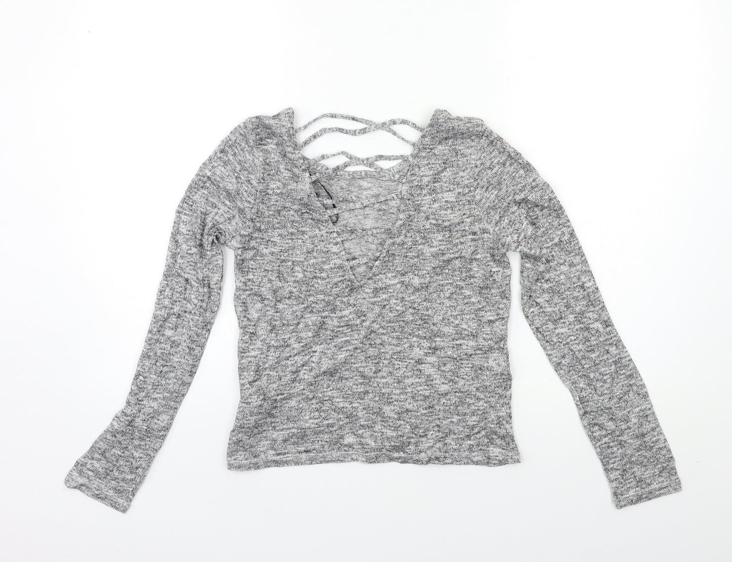 H&M Womens Grey  Knit Pullover Jumper Size M