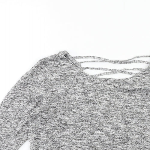 H&M Womens Grey  Knit Pullover Jumper Size M