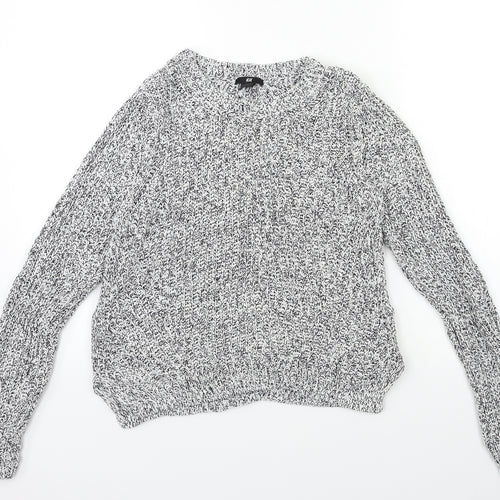 H&M Womens White  Knit Pullover Jumper Size S