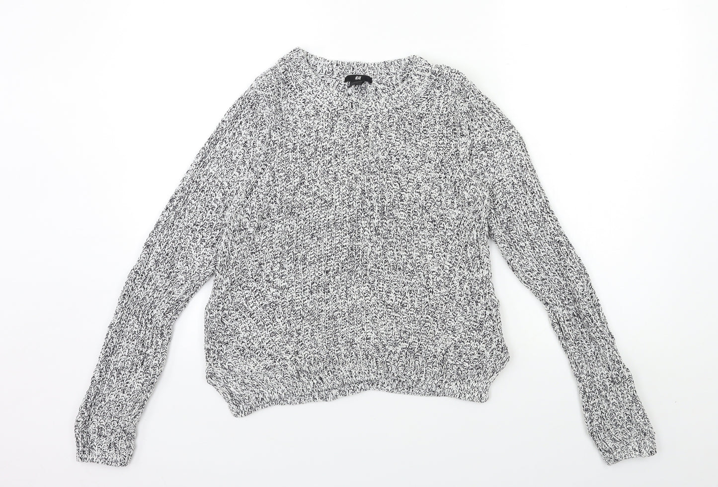 H&M Womens White  Knit Pullover Jumper Size S