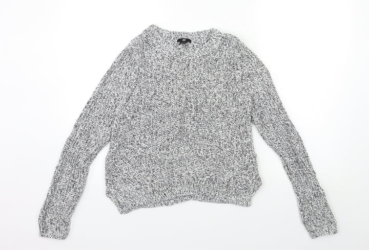 H&M Womens White  Knit Pullover Jumper Size S