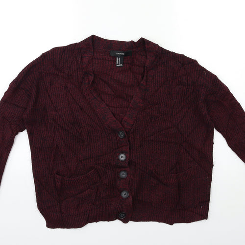 FOREVER 21 Womens Red  Knit Cardigan Jumper Size M