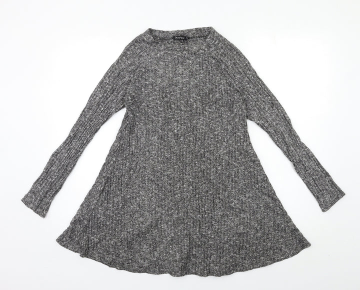 Boohoo Womens Grey  Knit Pullover Jumper Size 10