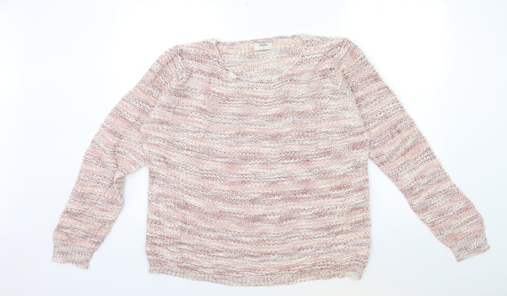 Papaya Womens Pink Knit Pullover Jumper Size M