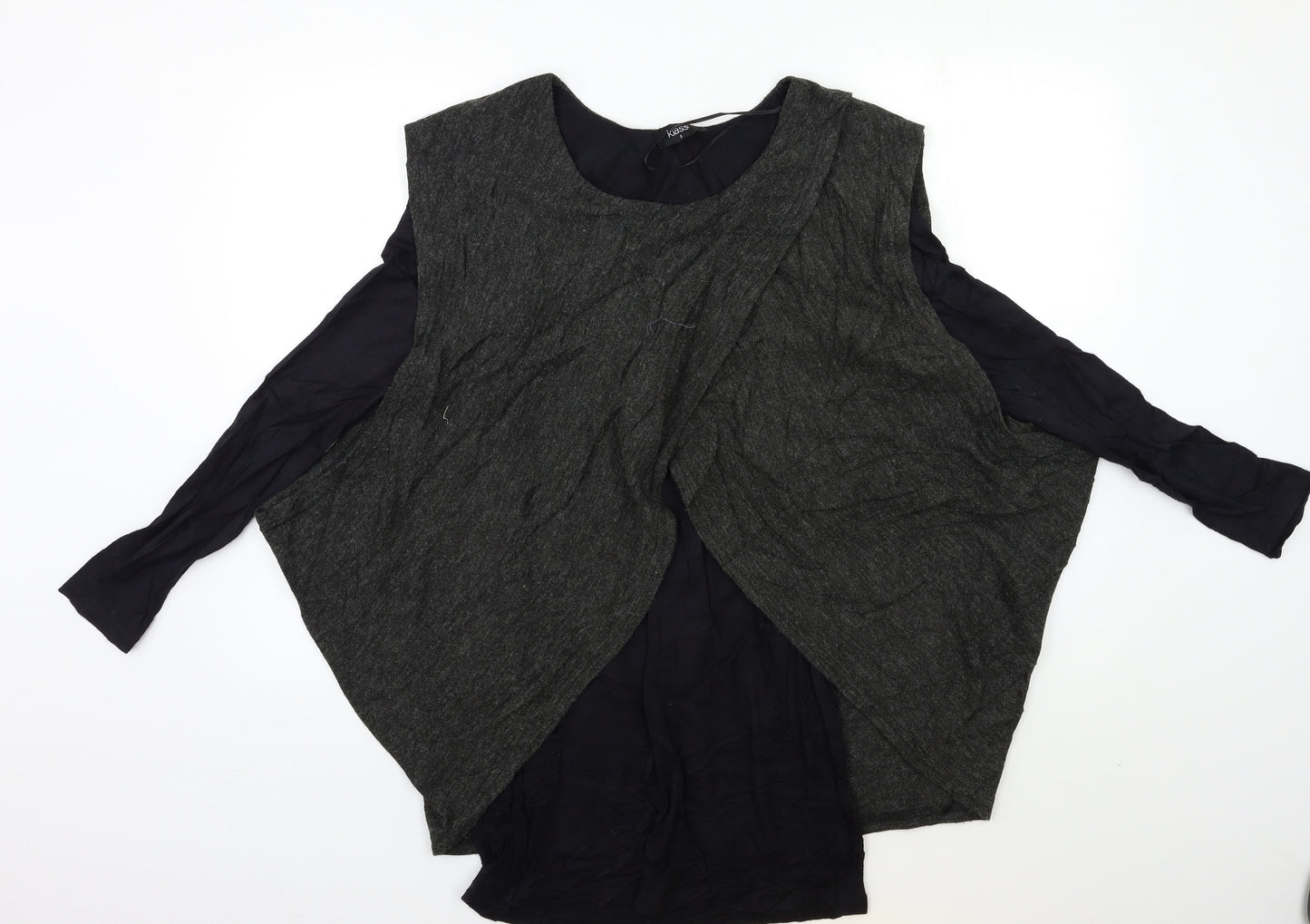 Klass Womens Grey  Knit Pullover Jumper Size S