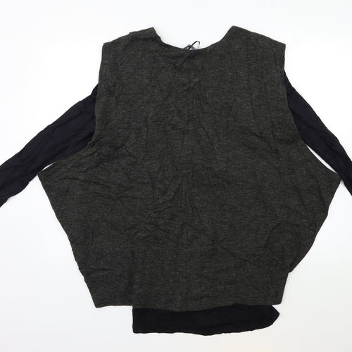Klass Womens Grey  Knit Pullover Jumper Size S