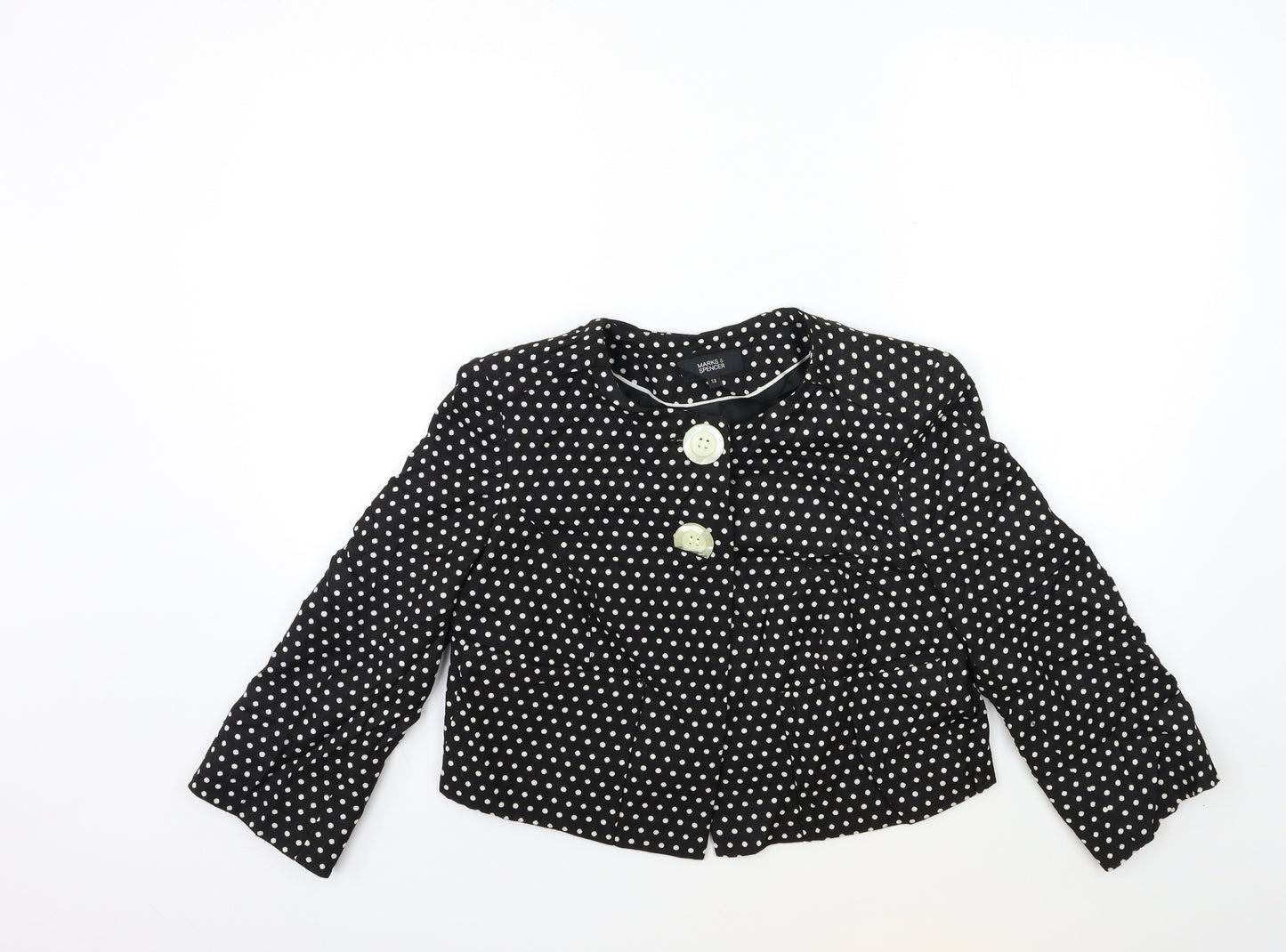 Marks and Spencer Womens Black Polka Dot  Jacket  Size 12