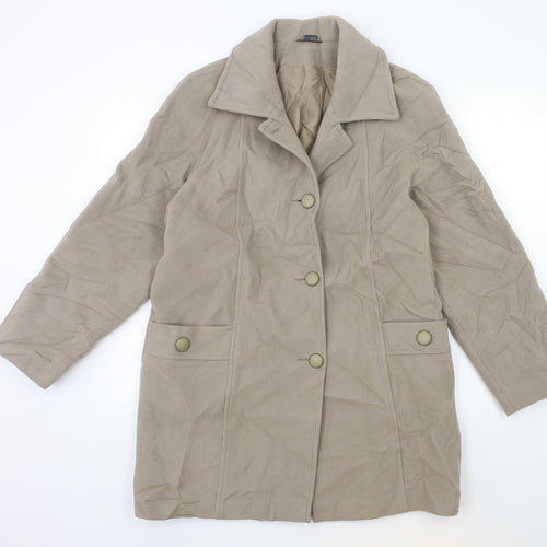 Preworn Womens Grey   Overcoat Coat Size 10