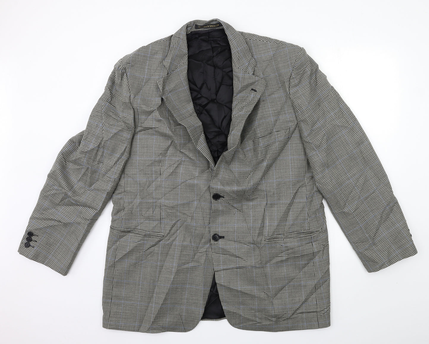 Marks and Spencer Mens Grey Check  Jacket Suit Jacket Size 46
