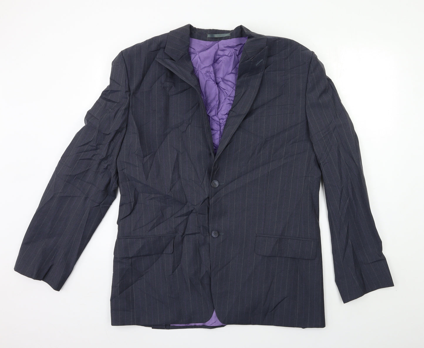 French Connection Mens Grey Striped  Jacket Suit Jacket Size 42