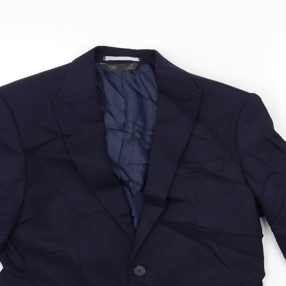 Marks and Spencer Mens Blue   Jacket Suit Jacket Size 36