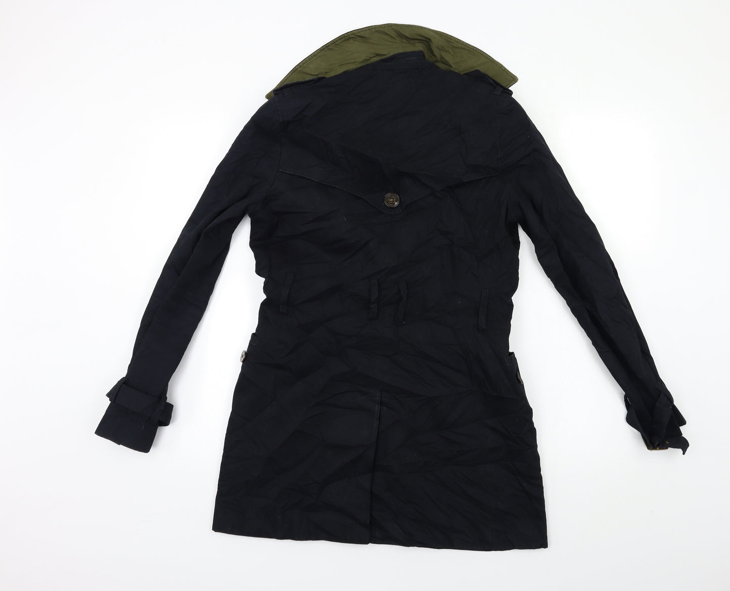 Topshop Womens Black   Trench Coat Coat Size 8