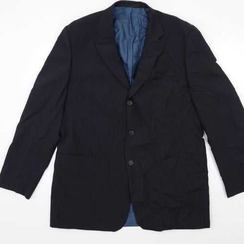 Marks and Spencer Mens Blue Striped  Jacket Suit Jacket Size 44