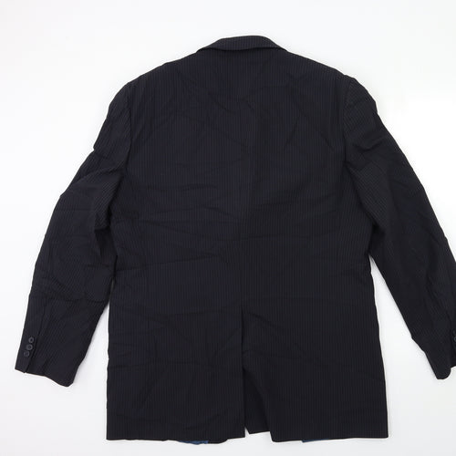 Marks and Spencer Mens Blue Striped  Jacket Suit Jacket Size 44