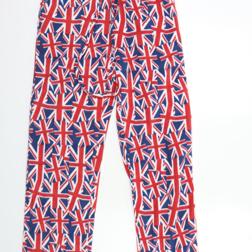 Preworn Mens Blue Geometric Fleece  Pyjama Pants Size M  - Union Jack