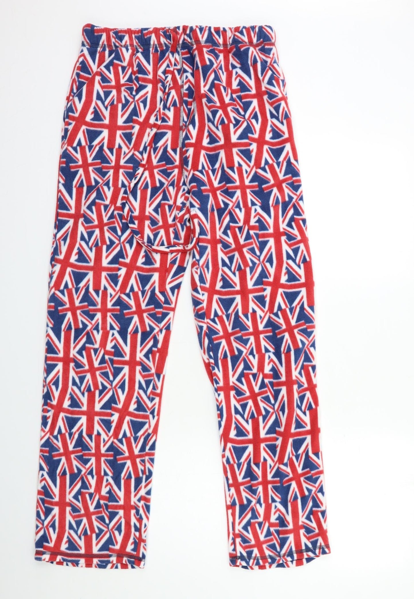 Preworn Mens Blue Geometric Fleece  Pyjama Pants Size M  - Union Jack