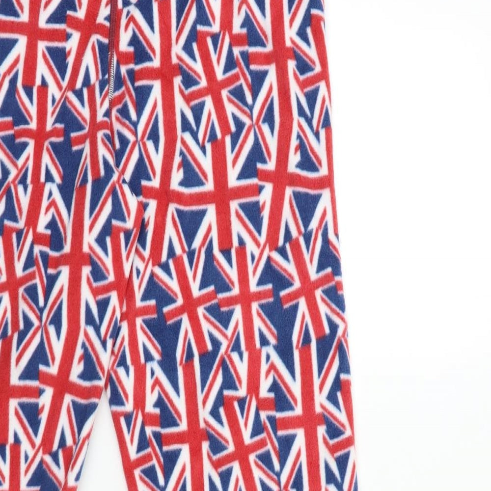 Preworn Mens Blue Geometric Fleece  Pyjama Pants Size M  - Union Jack