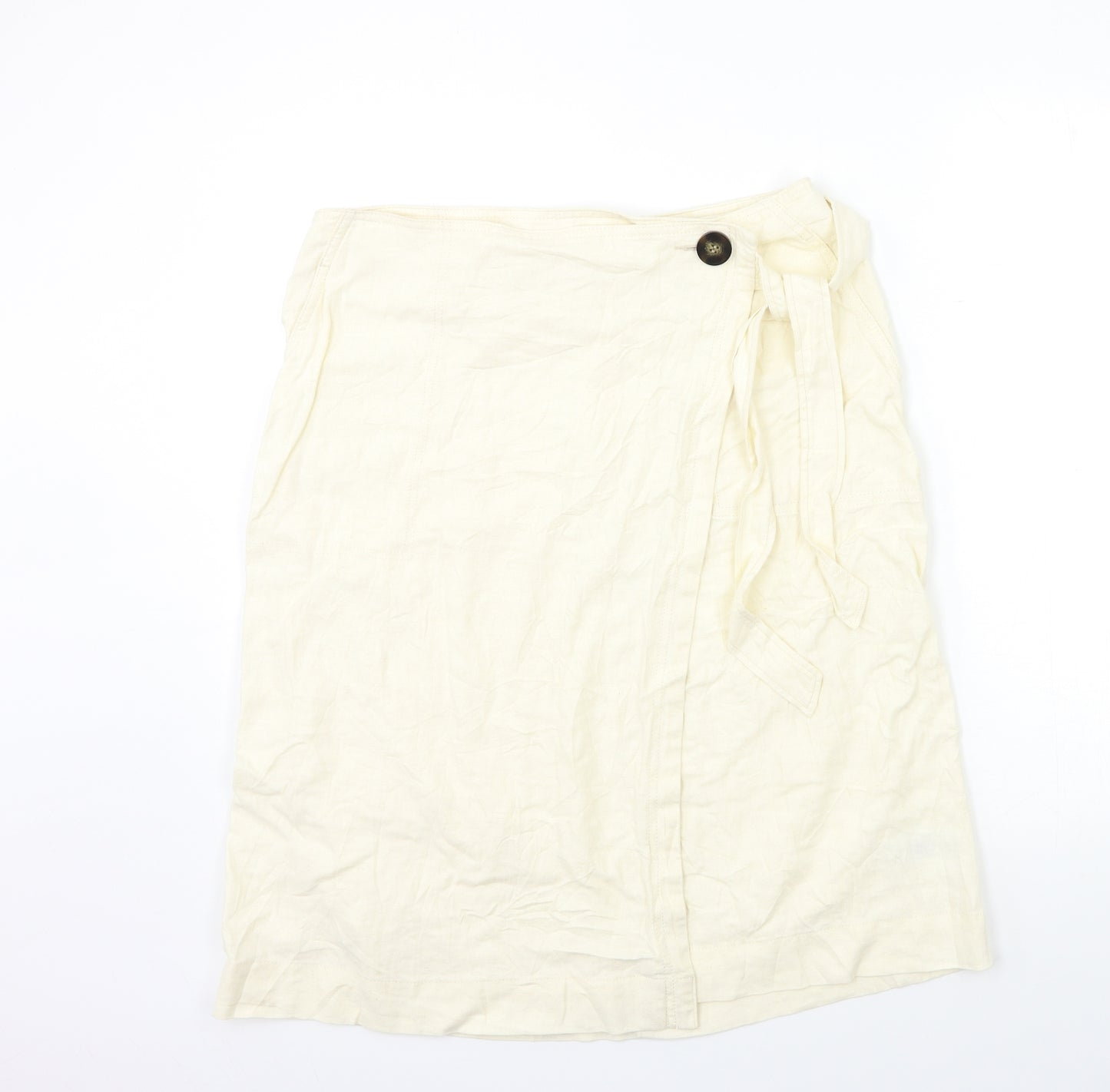 Marks and Spencer Womens Ivory   Wrap Skirt Size 14
