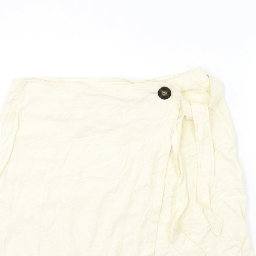 Marks and Spencer Womens Ivory   Wrap Skirt Size 14