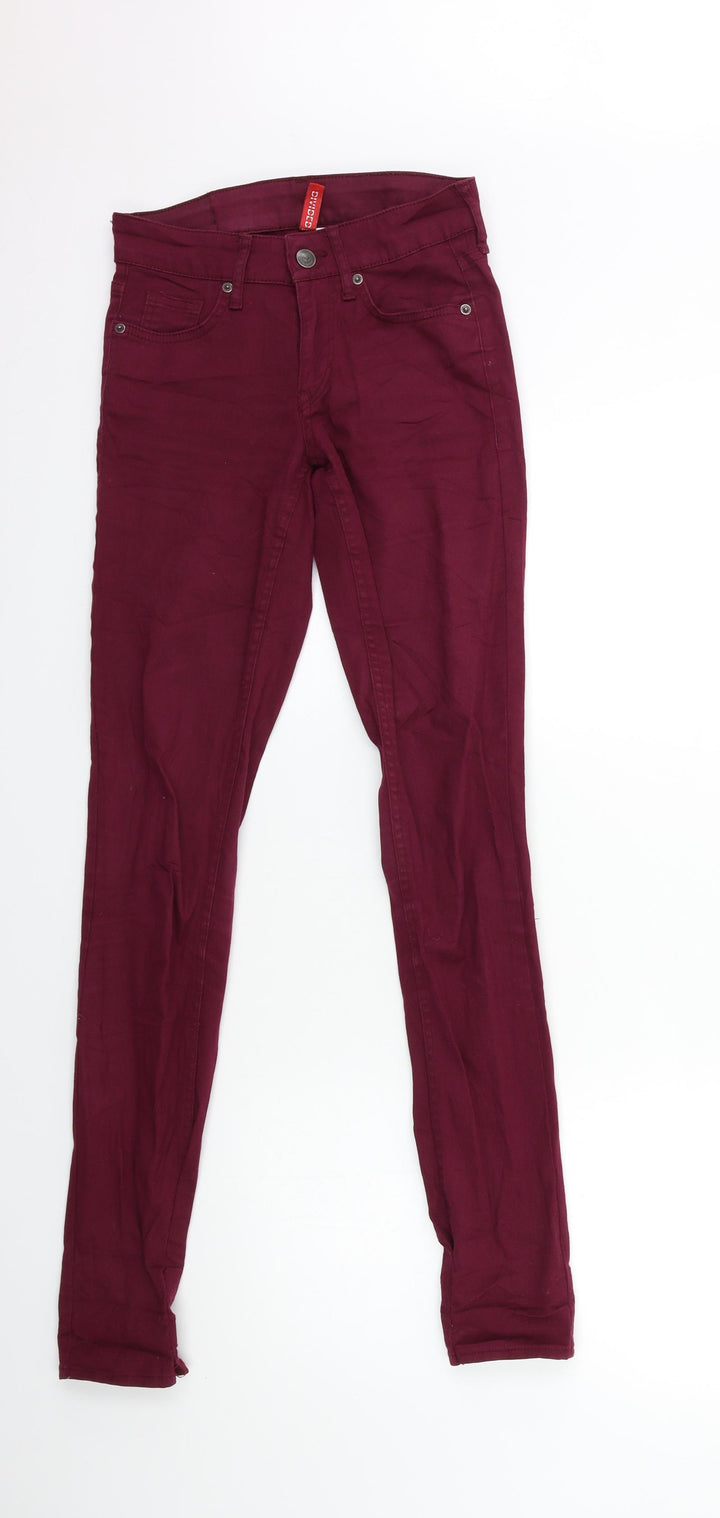 H&M Womens Purple  Denim Skinny Jeans Size 6 L32 in