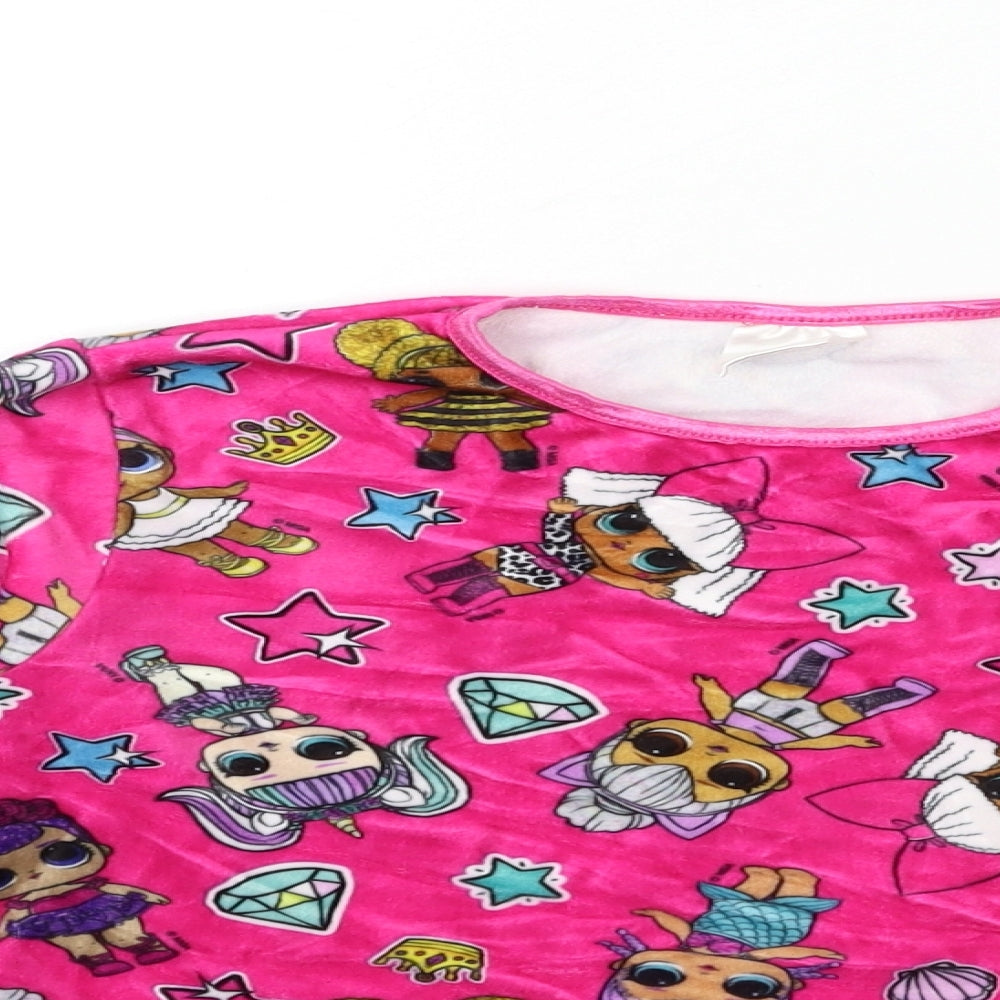 Matalan Girls Pink Geometric  Top Pyjama Pants Size 10 Years