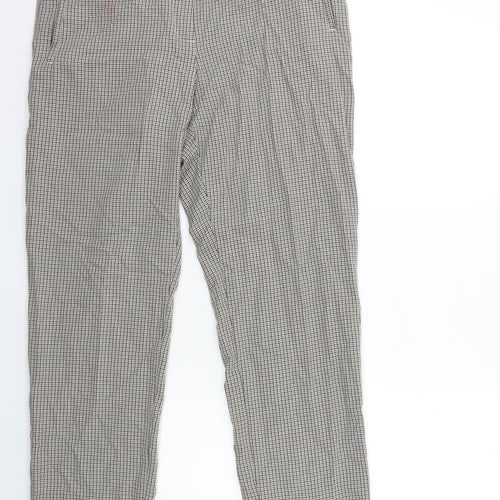 Marks and Spencer Womens Beige Check  Trousers  Size 14 L30 in