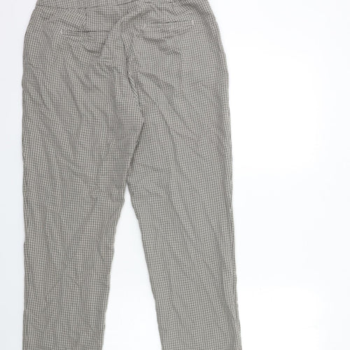 Marks and Spencer Womens Beige Check  Trousers  Size 14 L30 in