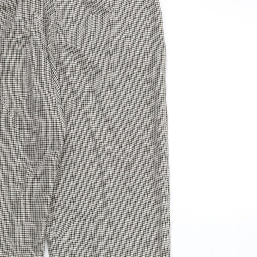 Marks and Spencer Womens Beige Check  Trousers  Size 14 L30 in