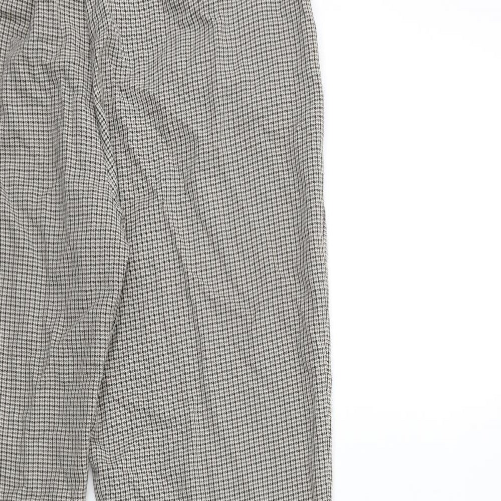 Marks and Spencer Womens Beige Check  Trousers  Size 14 L30 in