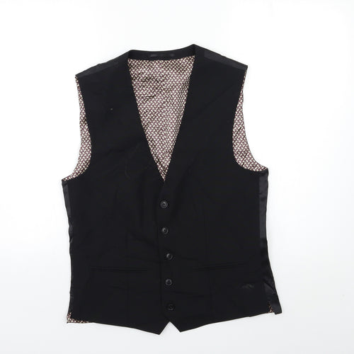 NEXT Mens Black   Jacket Suit Waistcoat Size 38