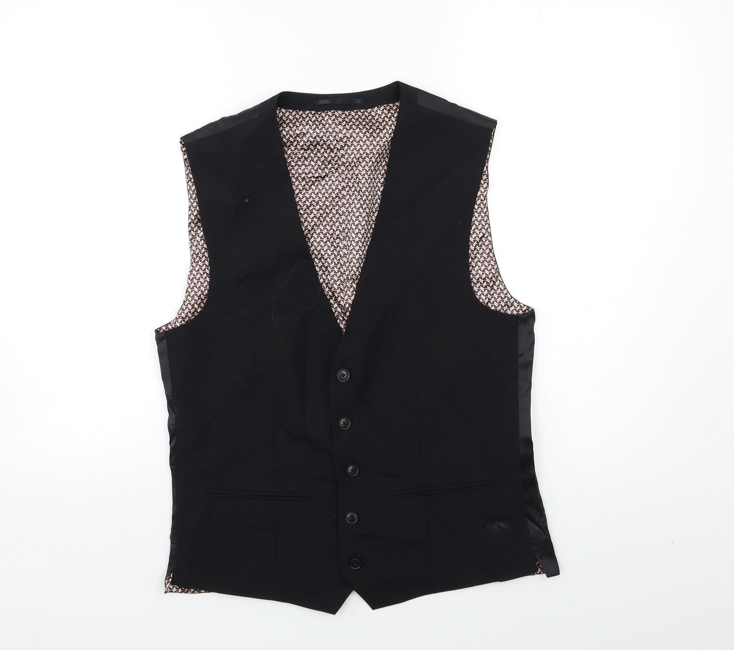 NEXT Mens Black   Jacket Suit Waistcoat Size 38