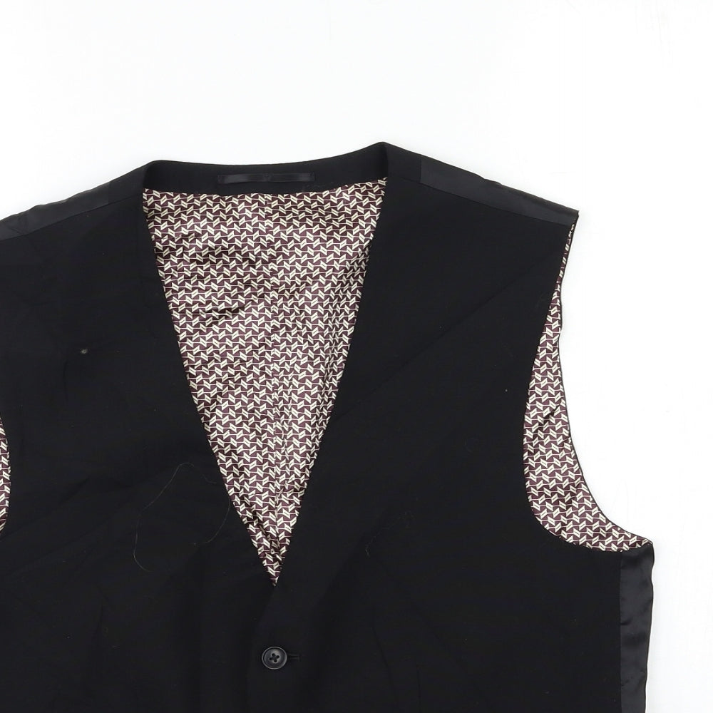 NEXT Mens Black   Jacket Suit Waistcoat Size 38