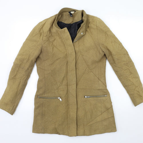 H&M Womens Beige   Overcoat Coat Size 12