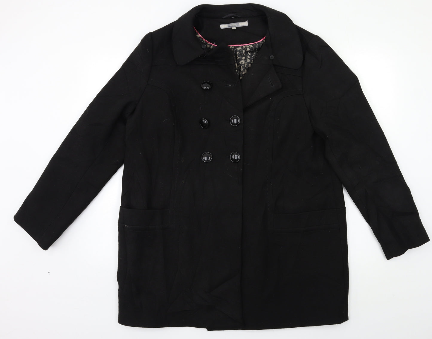 NEXT Womens Black   Overcoat Coat Size 16