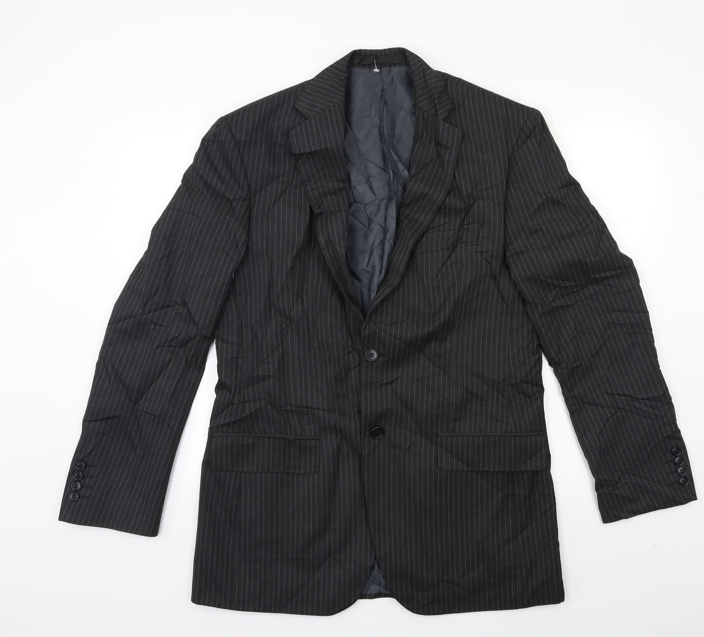 Marks and Spencer Mens Grey Striped  Jacket Suit Jacket Size 38