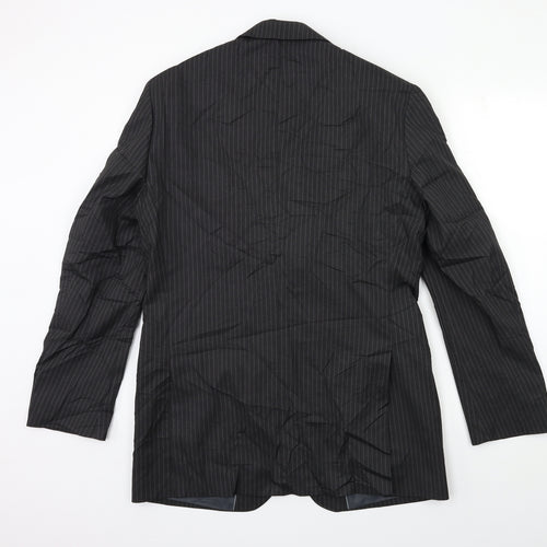 Marks and Spencer Mens Grey Striped  Jacket Suit Jacket Size 38