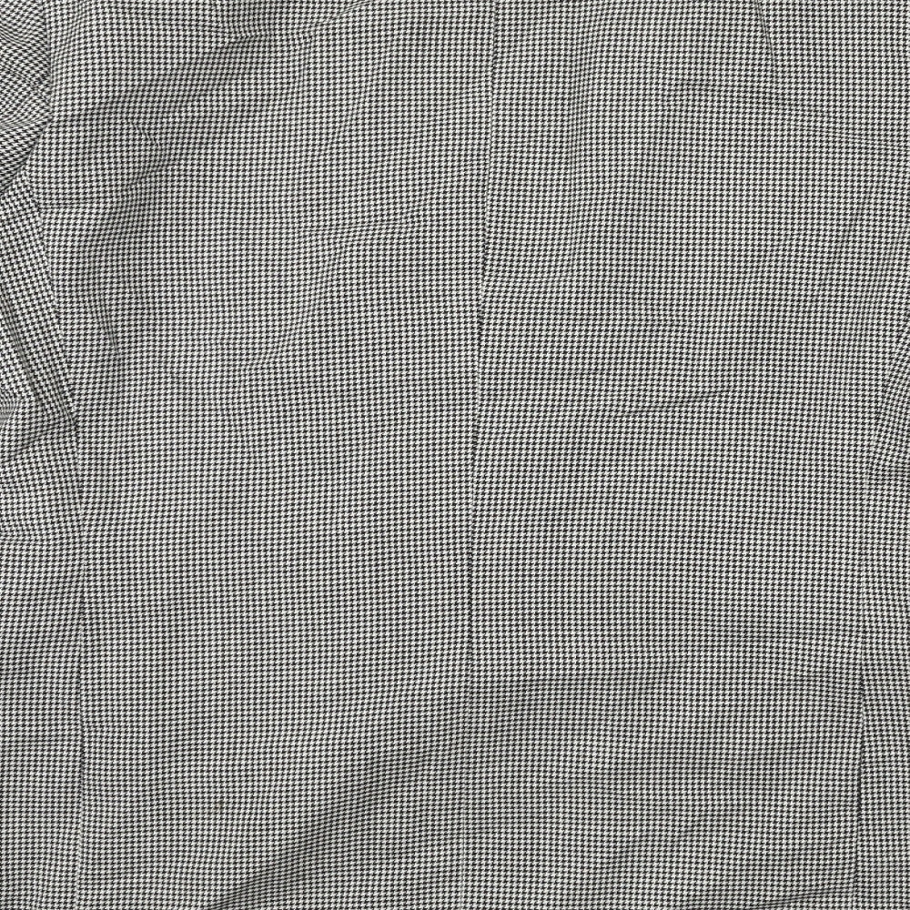 Preworn Mens Grey Houndstooth Rayon Jacket Suit Jacket Size 42