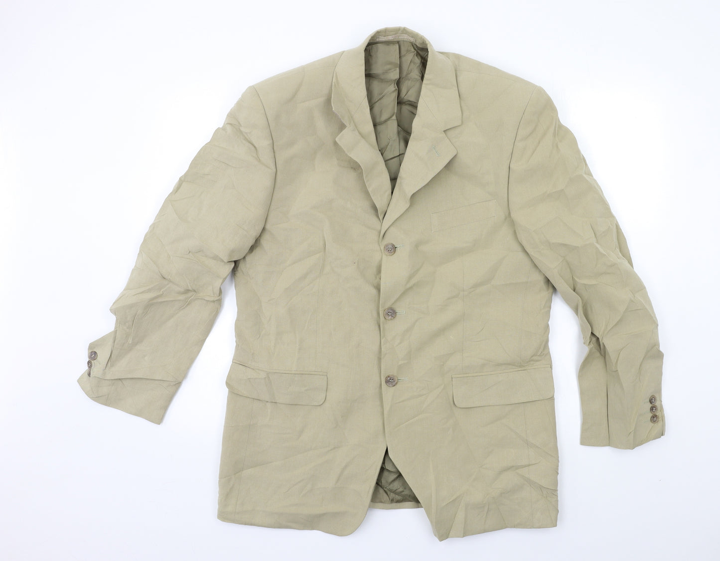 Preworn Mens Beige   Jacket Suit Jacket Size 40