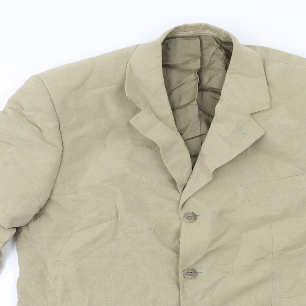 Preworn Mens Beige   Jacket Suit Jacket Size 40