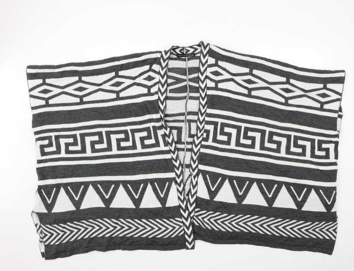 Atmosphere Womens Grey Geometric Knit Cardigan Jumper Size 12