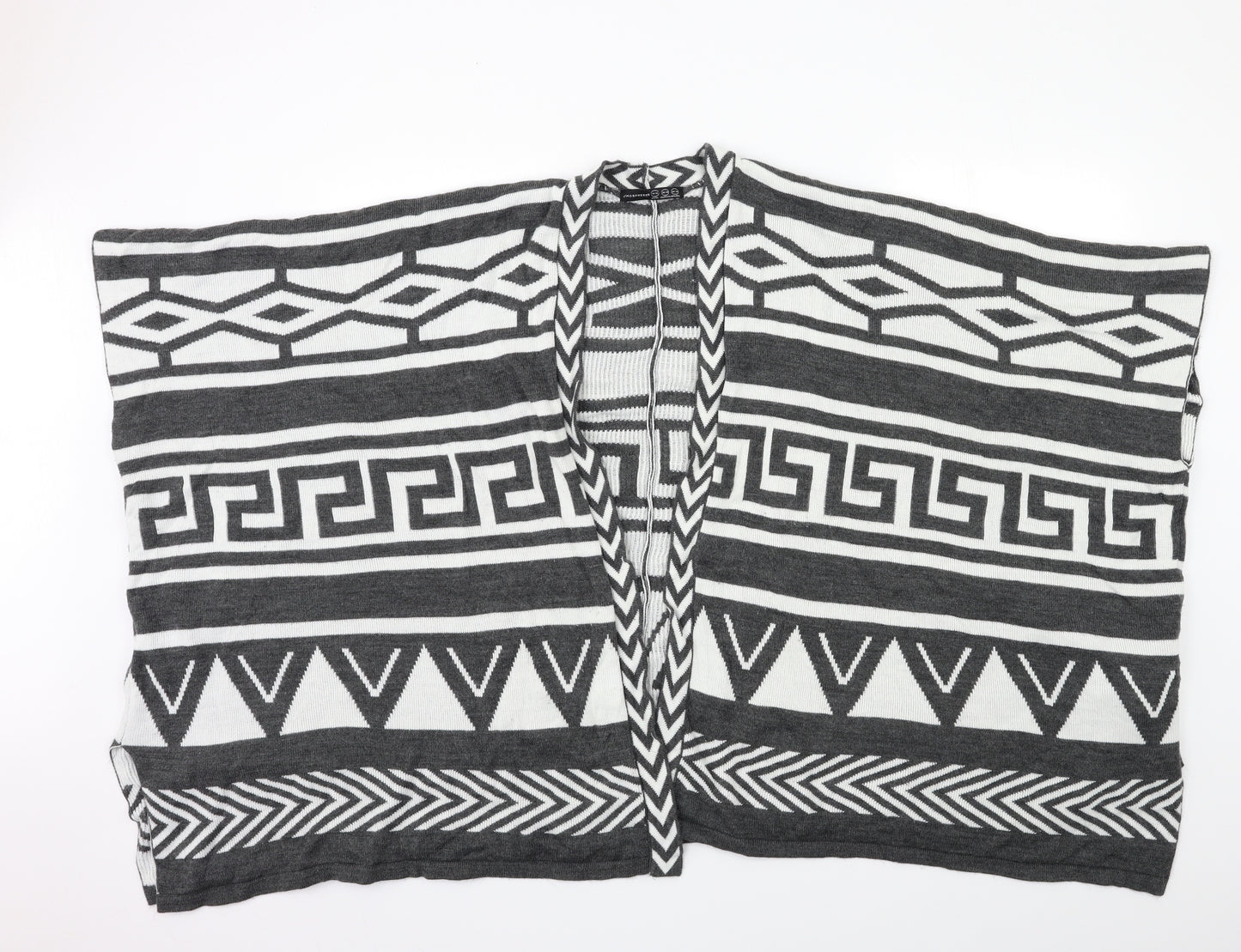 Atmosphere Womens Grey Geometric Knit Cardigan Jumper Size 12