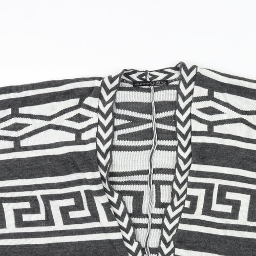 Atmosphere Womens Grey Geometric Knit Cardigan Jumper Size 12