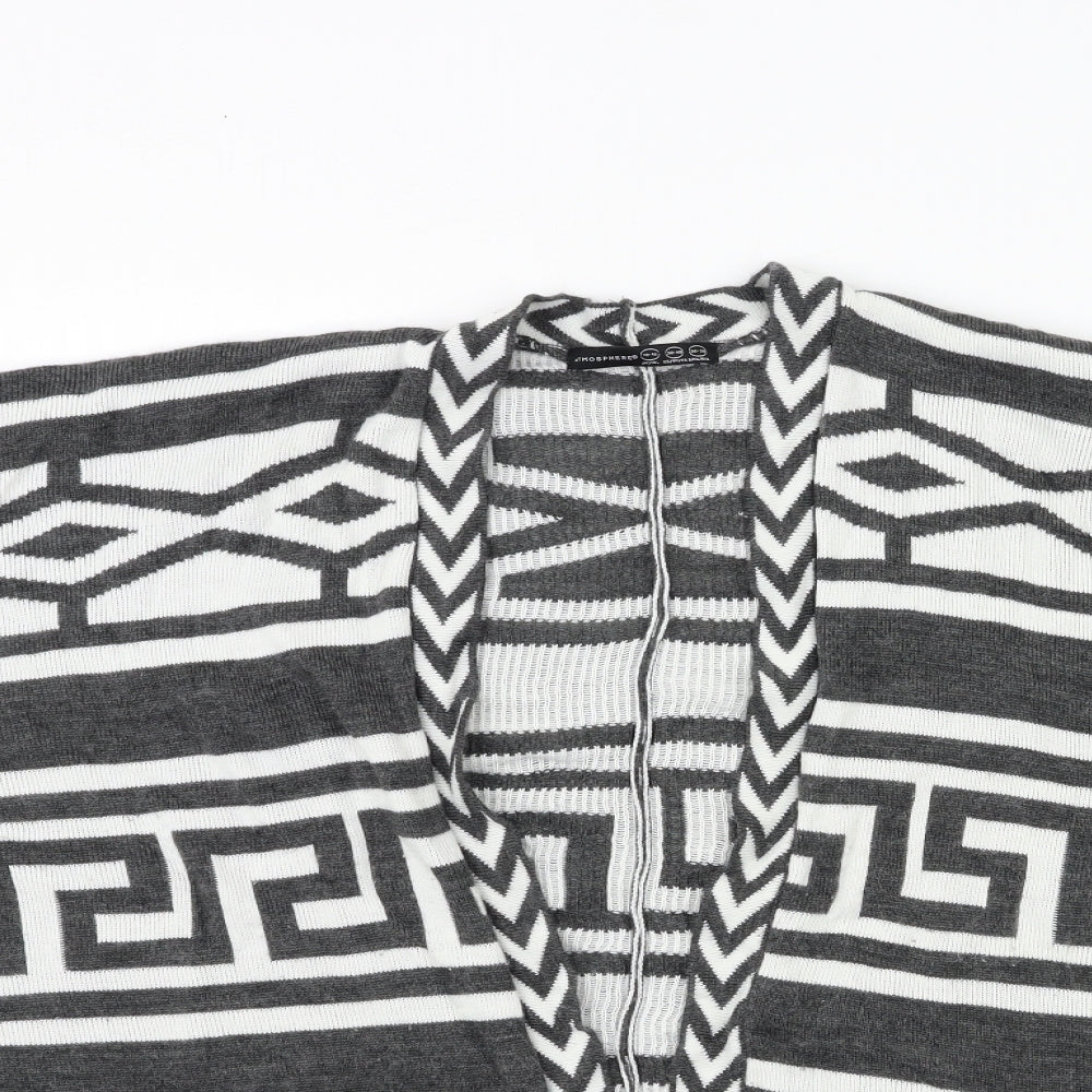 Atmosphere Womens Grey Geometric Knit Cardigan Jumper Size 12