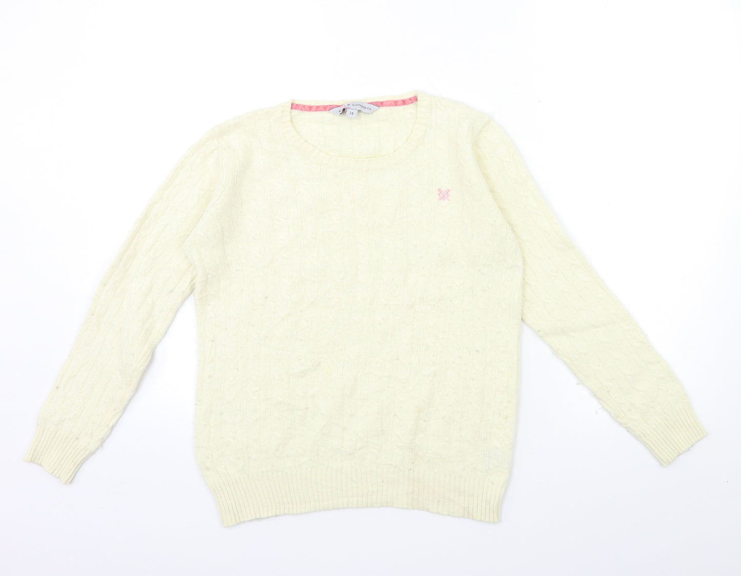 Crew Clothing Womens White  Knit Pullover Jumper Size 14