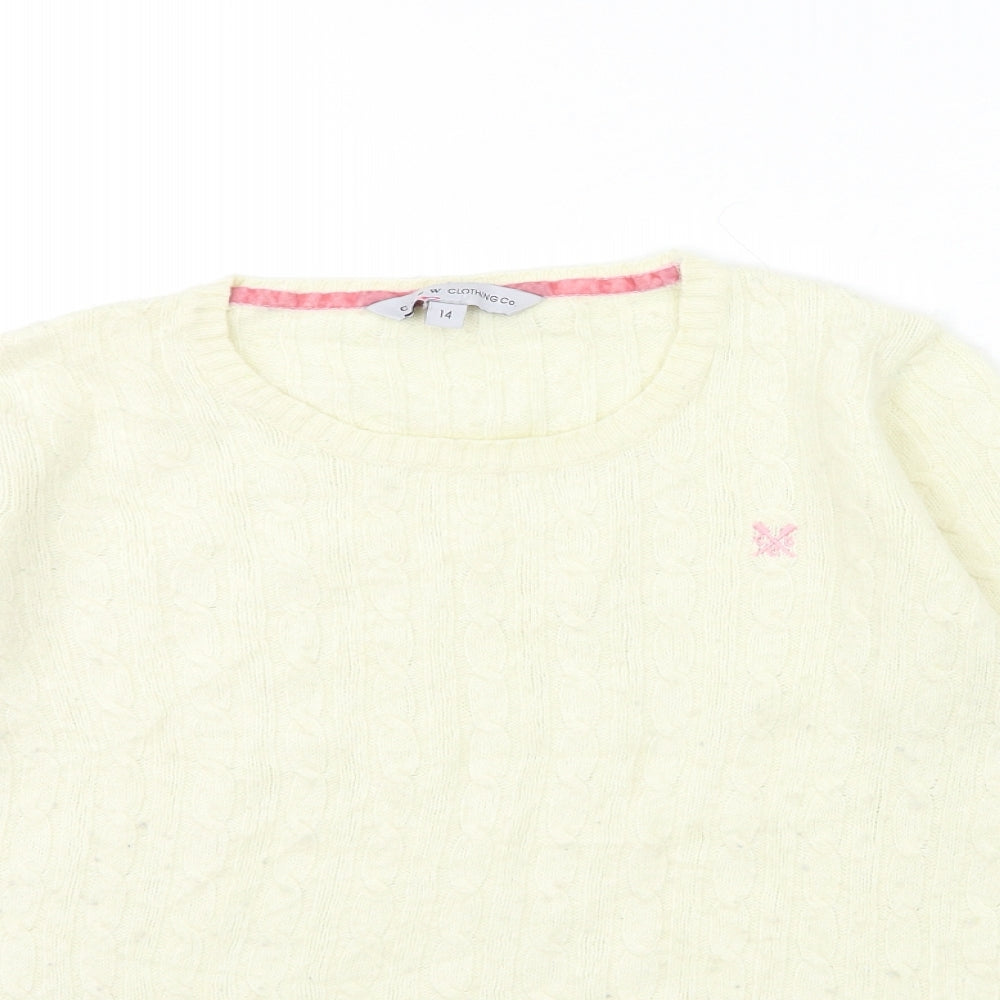 Crew Clothing Womens White  Knit Pullover Jumper Size 14