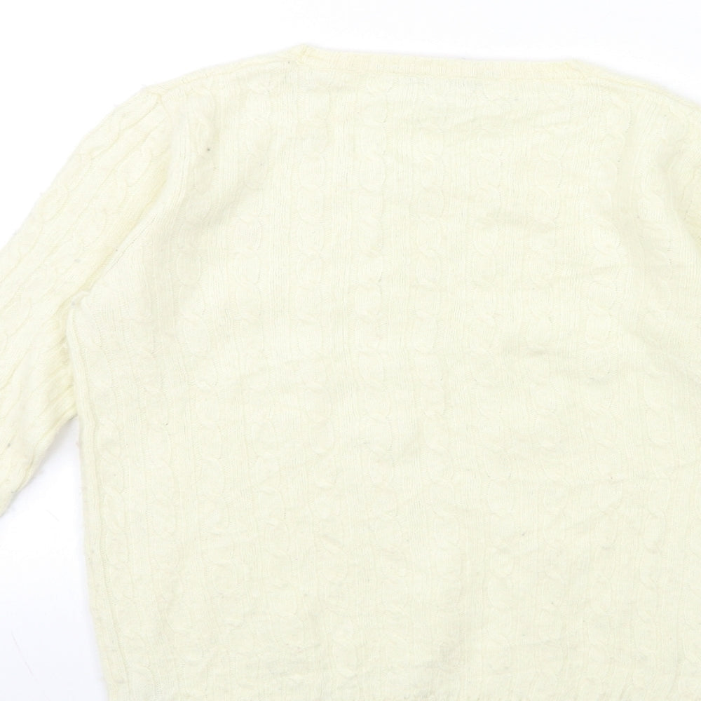 Crew Clothing Womens White  Knit Pullover Jumper Size 14