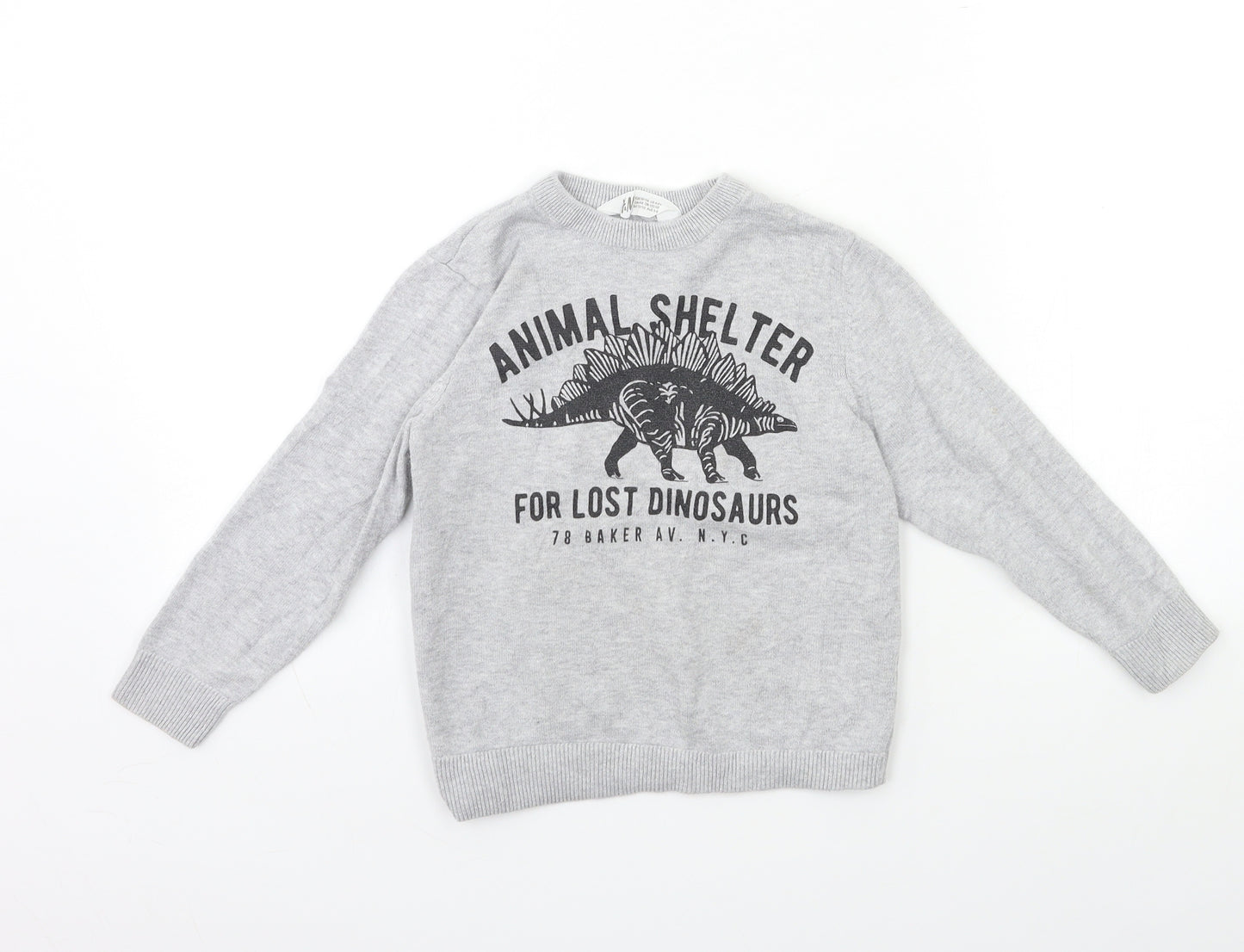 H&M Boys Grey  Knit Pullover Jumper Size 5-6 Years