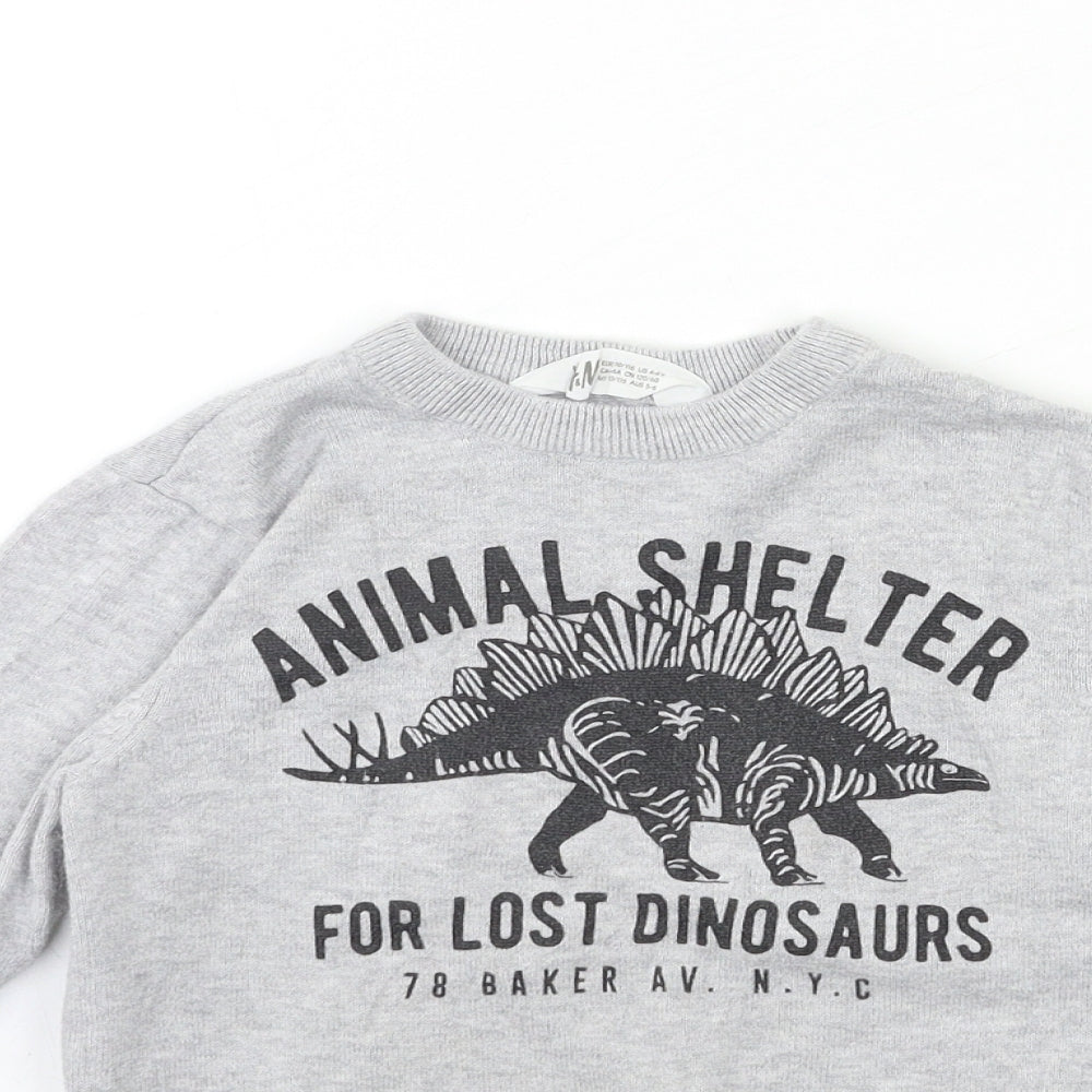 H&M Boys Grey  Knit Pullover Jumper Size 5-6 Years
