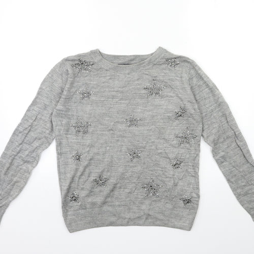 Marks and Spencer Womens Grey  Knit Pullover Jumper Size S